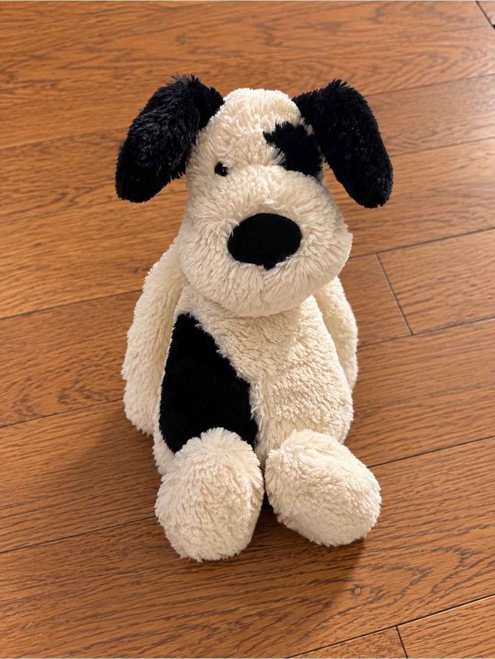 Jellycat Cream and Black Plush Puppy Stuffed Animal